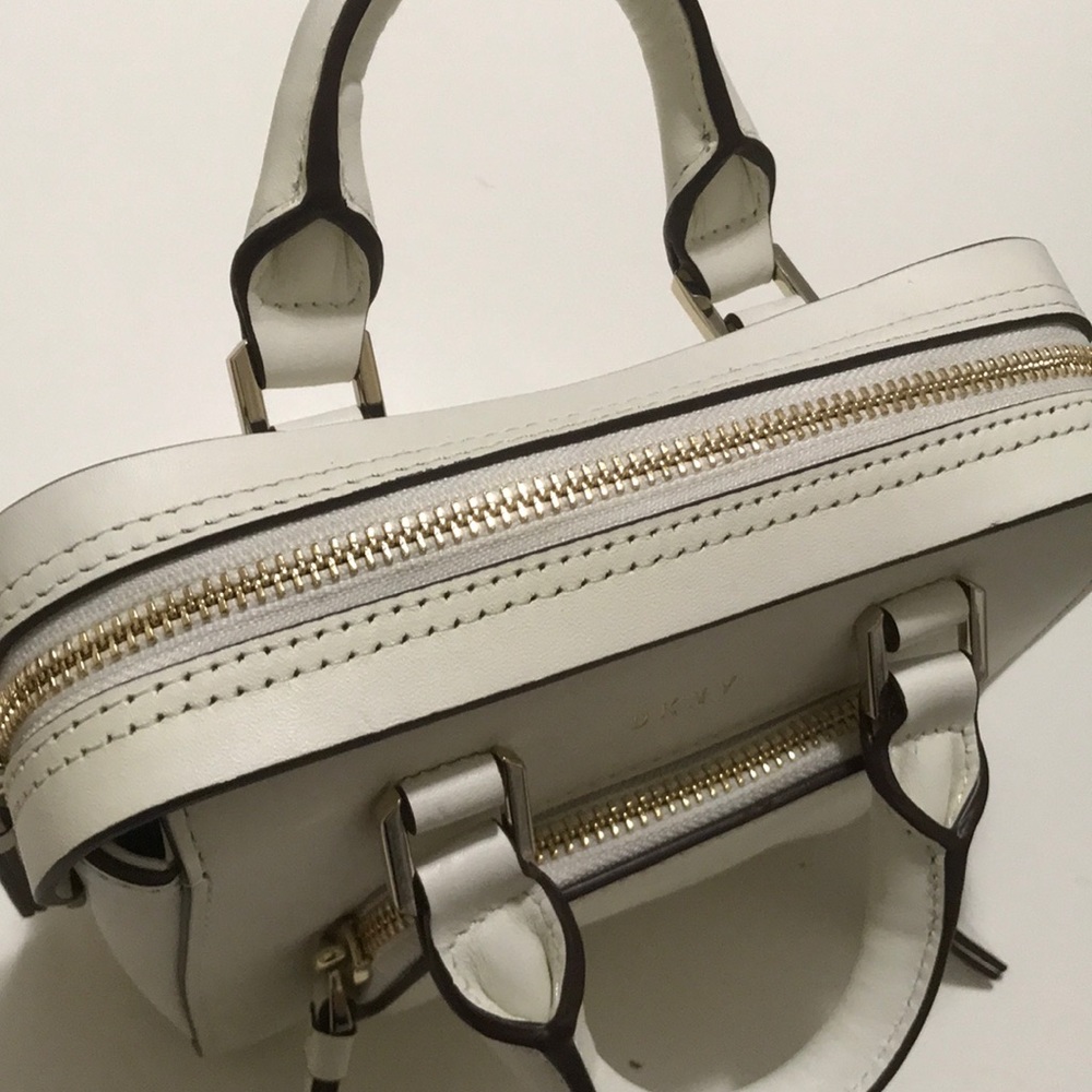 DKNY Authentic Mini Satchel Bag Cream NWT $248 - Picture 3 of 8